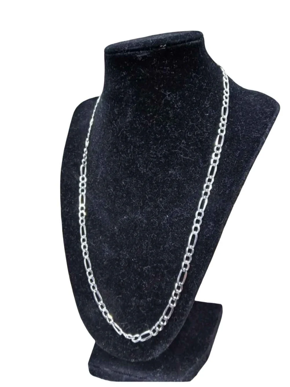 Italian solid sterling silver Figaro link chain